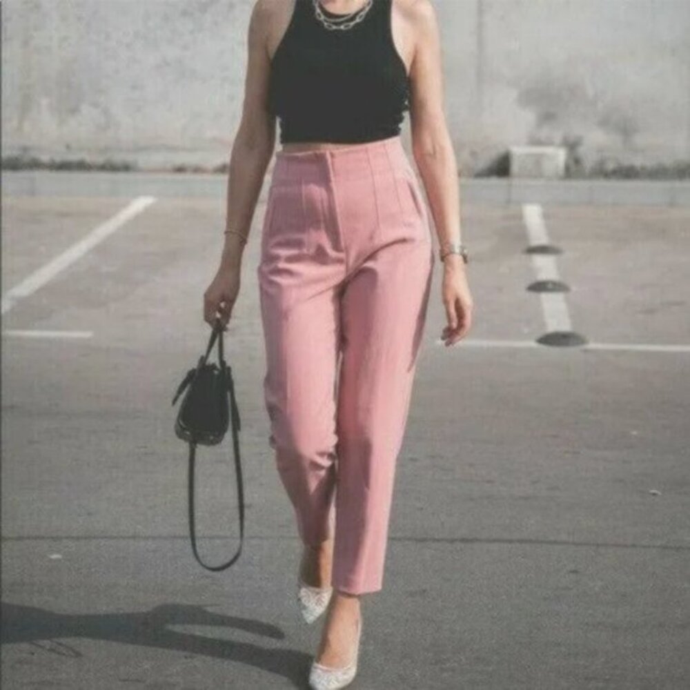 Zara pink High-Waist pants Sz.XL - Picture 2 of 10